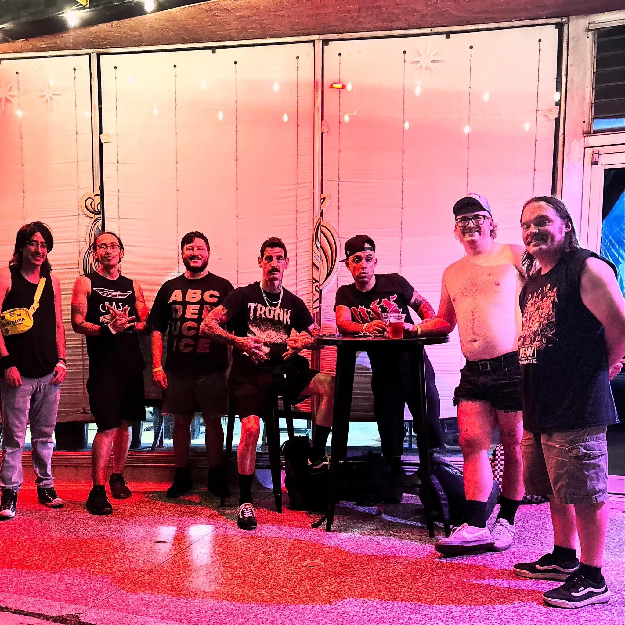 Bands and friends together after the San Antonio tour show